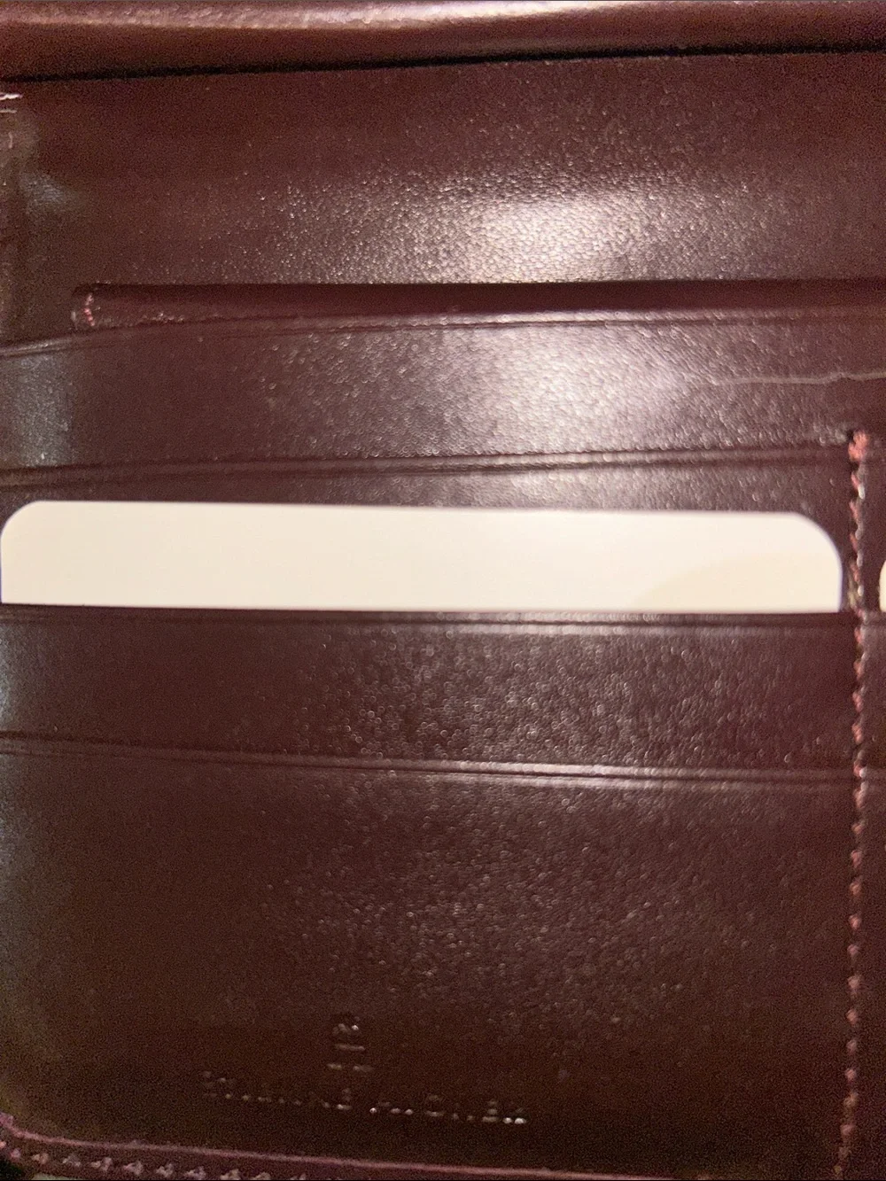Etienne Aigner Plum Leather Clutch Wallet with Gold Tone Hardware